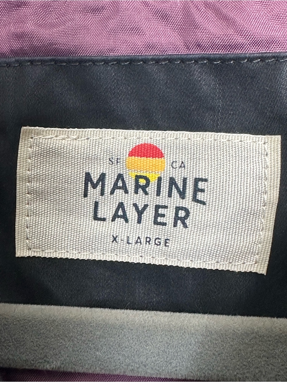 MARINE LAYER dry wax bomber jacket in blue/black - Picture 7 of 16